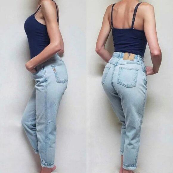 VINTAGE Gitano Light Wash High Rise Tapered Jeans - Picture 1 of 14